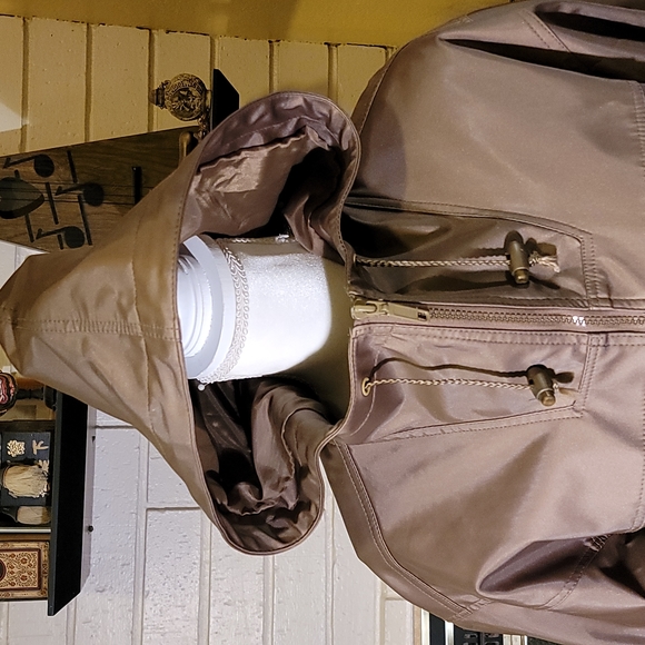 URBAN VIBE Bronze Waterproof Hooded Crop Jacket Sz Small - Picture 2 of 11